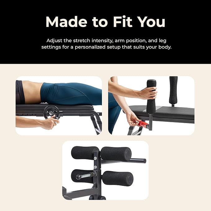 Sunny Health & Fitness Decompression Stretch Table for Back Pain Relief | No-Hang Inversion Therapy, 400LB Capacity, Precise Stretch Control, Spinal Alignment Support, Improved Flexibility