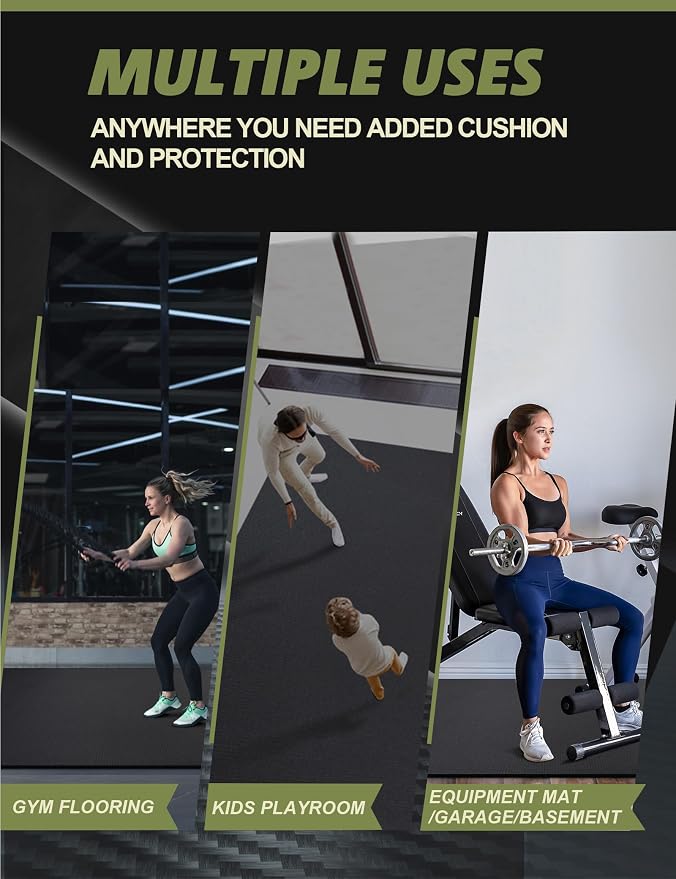 innhom Large Exercise Mat 7'x5'/8'x6'/9'x6'/10'x6' Workout Mat Gym Flooring for Home Gym Mats Exercise Mats for Home Workout Thick Floor Mat for Fitness