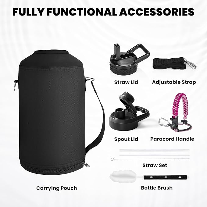 RAYMYLO One Gallon Water Bottle Insulated, Triple Walled Vacuum Stainless Steel