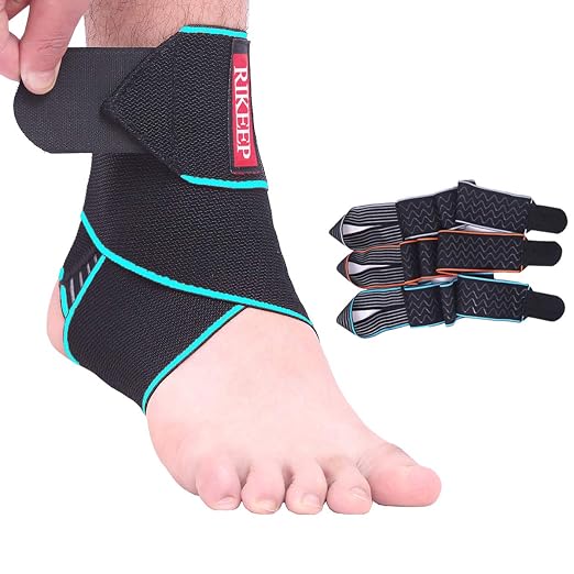 Candy Li Ankle Brace for Sprained Ankle, Ankle Support for Women & Men, Adjustable Compression Wrap Breathable Nylon Super Elastic & Comfortable for Sports– Blue