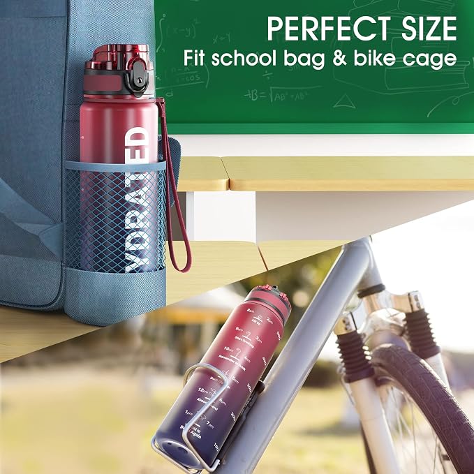 Sahara Sailor Water Bottle 17oz, Durable and Leakproof Water Bottles Motivational with Time Marker, Tritan, BPA Free, Wide Mouth with Easy Clean Brush for Gym, Travel, Home, School, Office (1 Bottle) | Bpa Free, Leakproof Wide Mouth With Fast Flow Lid ...