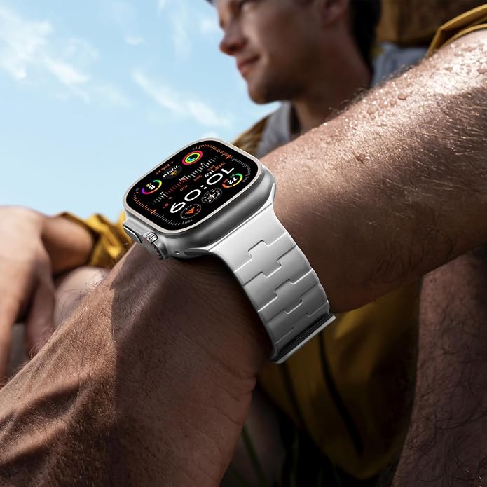Bandletic Magnetic Silicone Watchband Compatible with All Apple Watch | Strong Magnet Sport Strap for iWatch Ultra 49mm Series 11-1 SE 46mm 45mm 44mm 42mm 41mm 40mm 38mm, Ideal for Men Women