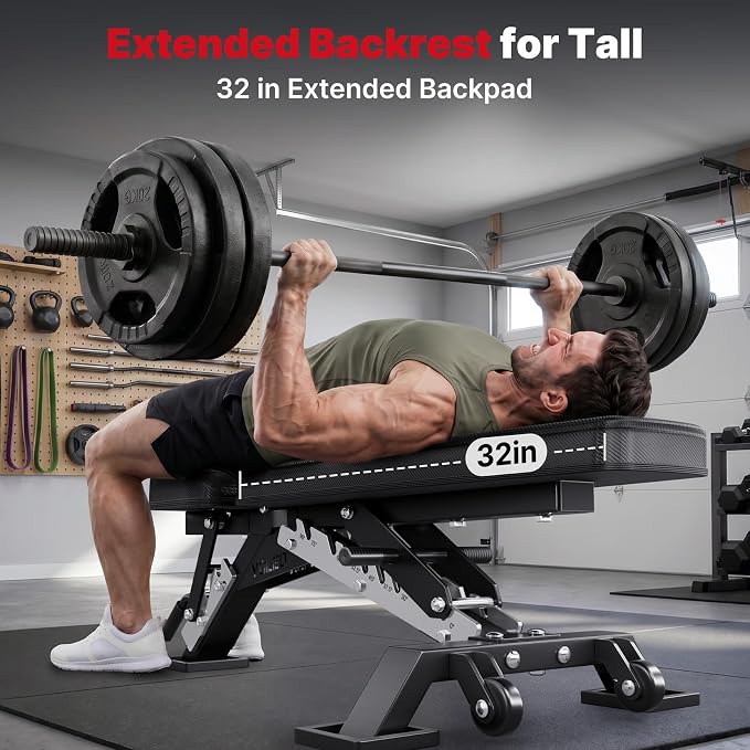 YOLEO Commercial Adjustable Weight Bench 2315LB ASTM Certified – 80% Pre-Assembled Heavy Duty Workout Bench for Home Gym