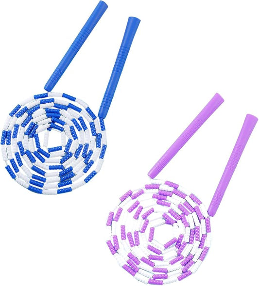 Jump Rope, 2 Pcs 3.28 Feet Blue and Purple Ropes with Plastic Handle for Rope Skipping