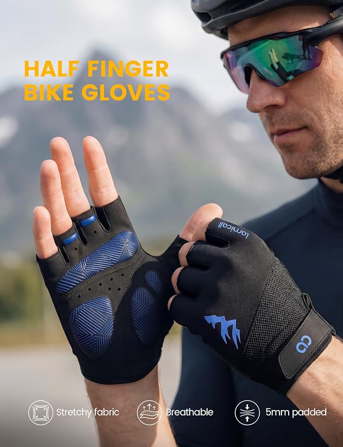 Lamicall Bike Gloves for Men Women - [Anti-Slip Shock-Absorbing Pad] Workout Gloves, Breathable Materials, Cycling Gloves for Bicycle, Gym, Motorcycle, Hiking, Indoor & Outdoor Sports