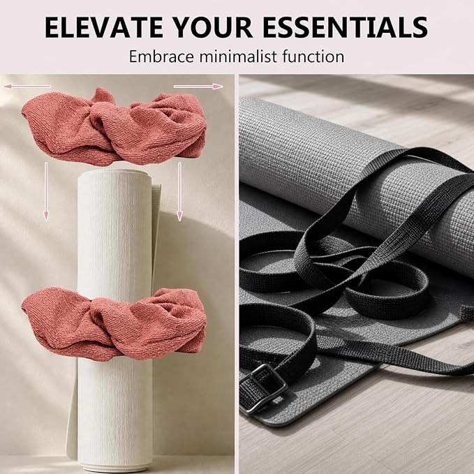 Yoga Mat Scrunchie Yoga Mat Strap Carrier Pilates Mat Holder | Holds Your Yoga Mat in Style, Adjustable & Stretchy Yoga Mat Band, Fits Most Standard Yoga Mats (mat not included),Yoga Gifts