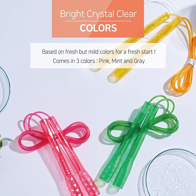 Skipping Jump Rope for Fitness Workout - Light Weight, Adjustable, Tangle Free, Excellent line control for Cardio Boxing, CrossFit, Training Exercise All Ages and Gender ( Special Luxury, KA-220, Made in Korea)