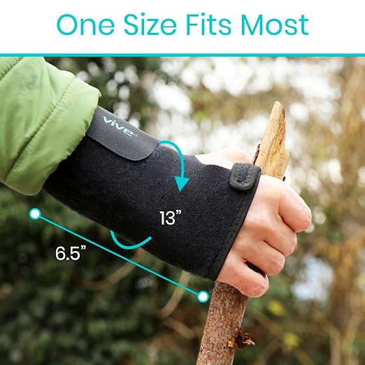 Vive Wrist Brace - Carpal Tunnel Hand Compression Support Wrap for Men | Women, Tendinitis, Bowling, Sports Injuries Pain Relief - Removable Splint - Universal Ergonomic Fit (Black, Right)