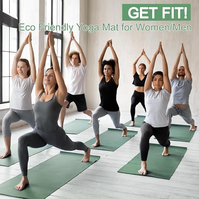 Funtery 3 mm Thin Yoga Mats Bulk, 68 x 24 Inches Lightweight PVC Exercise Mats Non Slip Workout Fitness Pads for Yoga Pilates Stretching Classes Gym Home Studio