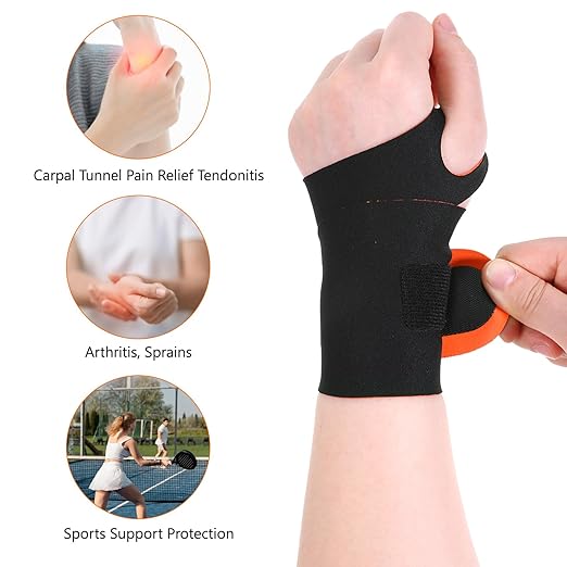 cobee 2 Pcs Wrist Brace Strap, Wrist Brace for Carpal Tunnel Night Support, Ultra-Thin Elastic Compression Wrist Wraps for Left Right Hand Fitness Sports Tennis