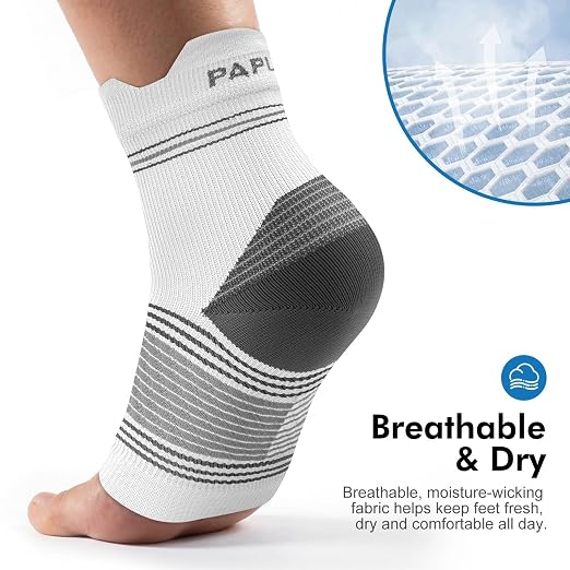 PAPLUS 6 Pairs Compression Socks with Arch Support for Plantar Fasciitis | Ankle Brace for Achilles Tendonitis, Heel Pain, Arthritis, Plantar Fasciitis Relief, Foot Compression Sleeve for Women, Men