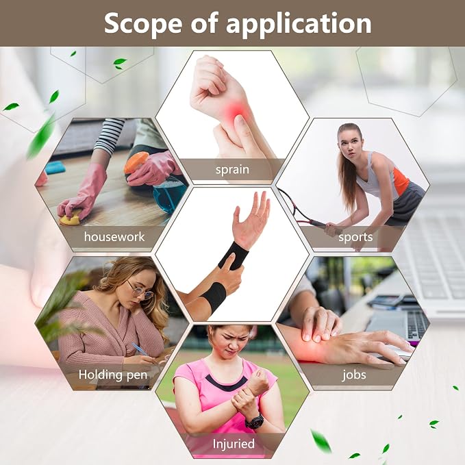 SATINIOR 2 Pairs Compression Wrist Sleeve Compression Wrist Brace Wrist Supports Wrist Wraps Elastic Wristbands for Men and Women Tennis, Tendonitis, Carpal Tunnel (Black, Small)