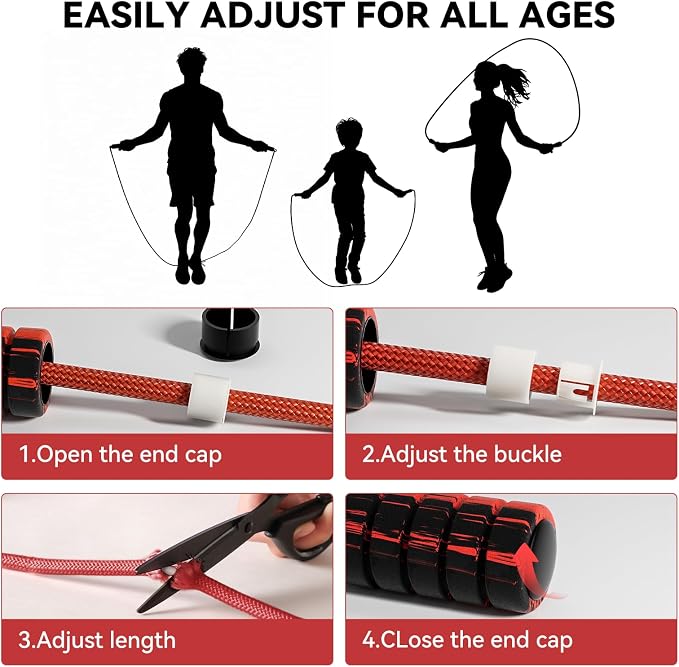 Jump Rope Cotton Adjustable Skipping Weighted jumprope for Women，Adult and Children Athletic Fitness Exercise Jumping Rope (Pink)