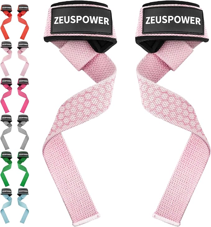 Lifting Straps Wrist Straps for Weightlifting Gym Straps Weight Lifting Deadlift Workout Women Men Dumbbell Straps for Hand RDL Strap Exercise Straps Dead Lift Cotton Neoprene Padded Zeus Power