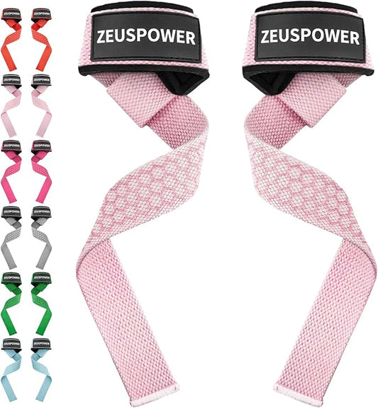 Lifting Straps Wrist Straps for Weightlifting Gym Straps Weight Lifting Deadlift Workout Women Men Dumbbell Straps for Hand RDL Strap Exercise Straps Dead Lift Cotton Neoprene Padded Zeus Power