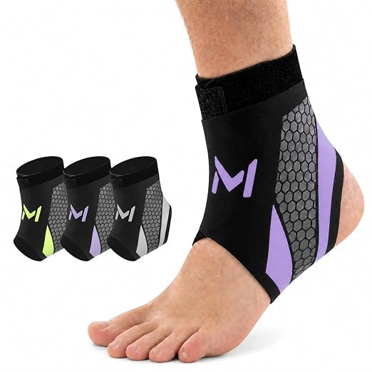Ankle Brace & Lace-Up Support Stabilizer - Purple | For men & women: adjustable straps for high compression. Ideal for basketball, sports recovery & daily protection.