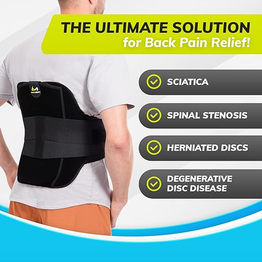 BraceAbility Plus Size LSO Back Brace for Women and Men, Medical-Grade Lumbar Support, Herniated Disc, Sciatica, Spinal Stenosis, Spondylolisthesis, Post-Surgery Recovery, Hot and Cold Therapy (4XL)