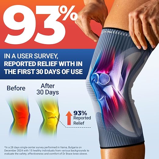 DR. BRACE ELITE Knee Brace with Side Stabilizer (2 Pack) Knee Brace | for Women & Men, Workout, Sports, Daily Knee Compression Sleeve for Maximum Knee Pain Support & Fast Recovery