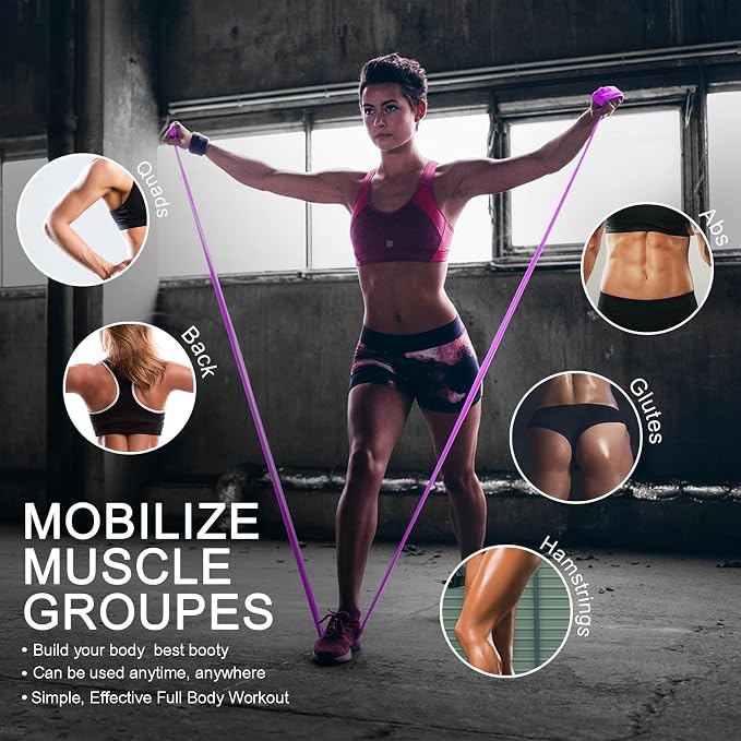 5-Piece Resistance Bands Set, 5.9 ft, Latex-Free for Exercise and Therapy | Elastic Bands for Stretching, Physical Therapy, Yoga, Pilates and Home Workouts, Suitable for Women and Men