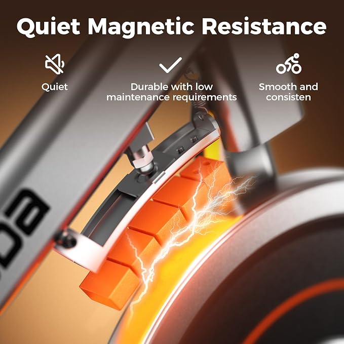 YOSUDA Exercise Bike, Brake Pad Stationary Bike for Home with Exclusive App, Magnetic Indoor Cycling Bike with 300 lb Weight Capacity, Low Noise, Tablet Holder and Fitness Courses for Weight Loss