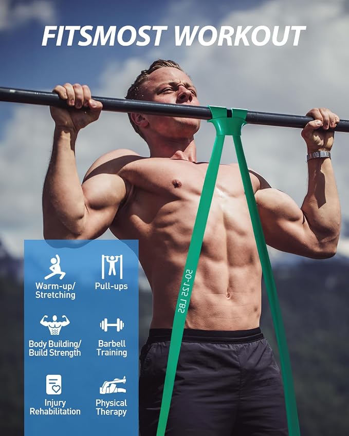 Dapofajo Resistance Bands for Working Out: Silicone 5-Level Exercise Bands, 3X Tear-Resistant, Pull Up Assistance - Physical Therapy & Strength Training for Men & Women