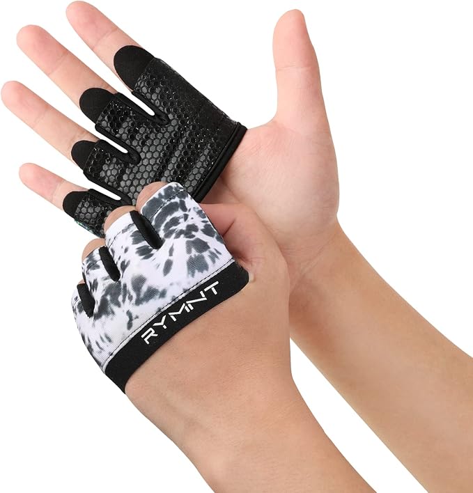 Minimal Workout Gloves for Women Men, Micro Fingerless Gym Gloves Grip Pads | Work Out Gloves for Kettlebells, Weight Lifting, Exercise, Pull Up, ,Cross Training, Silicone Grip Lifting Half Finger Gloves
