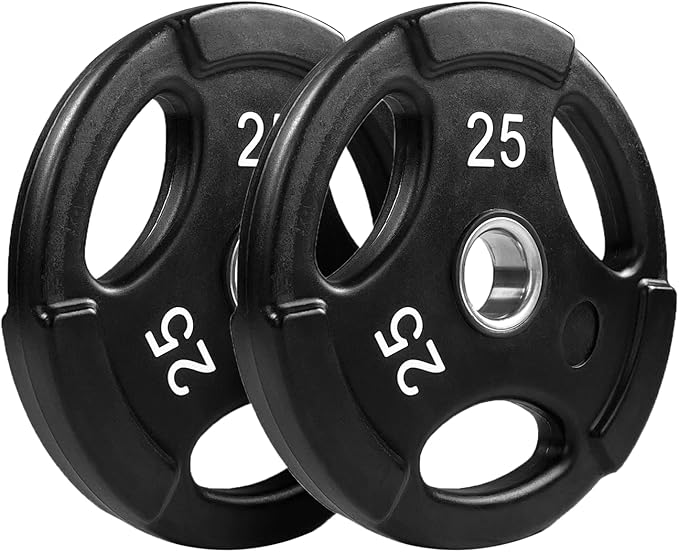 NEXO Commercial Urethane Grip 85lb Plate Set - Includes 2x 25's, 2x 10's, 2x 5's, and 2x 2.5's - Olympic 2 Inch, Premium Finish for Weight Training Home or Commercial