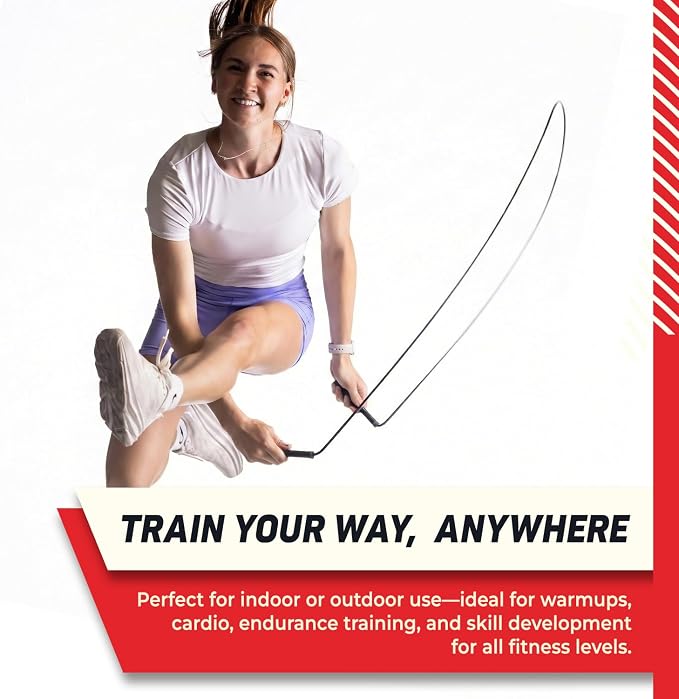 Elite Jumps 6mm PVC Jump Rope, Adjustable Skipping Rope | Non-kinking PVC cord. Unbreakable handles. Smooth rotation. For cardio and boxing.