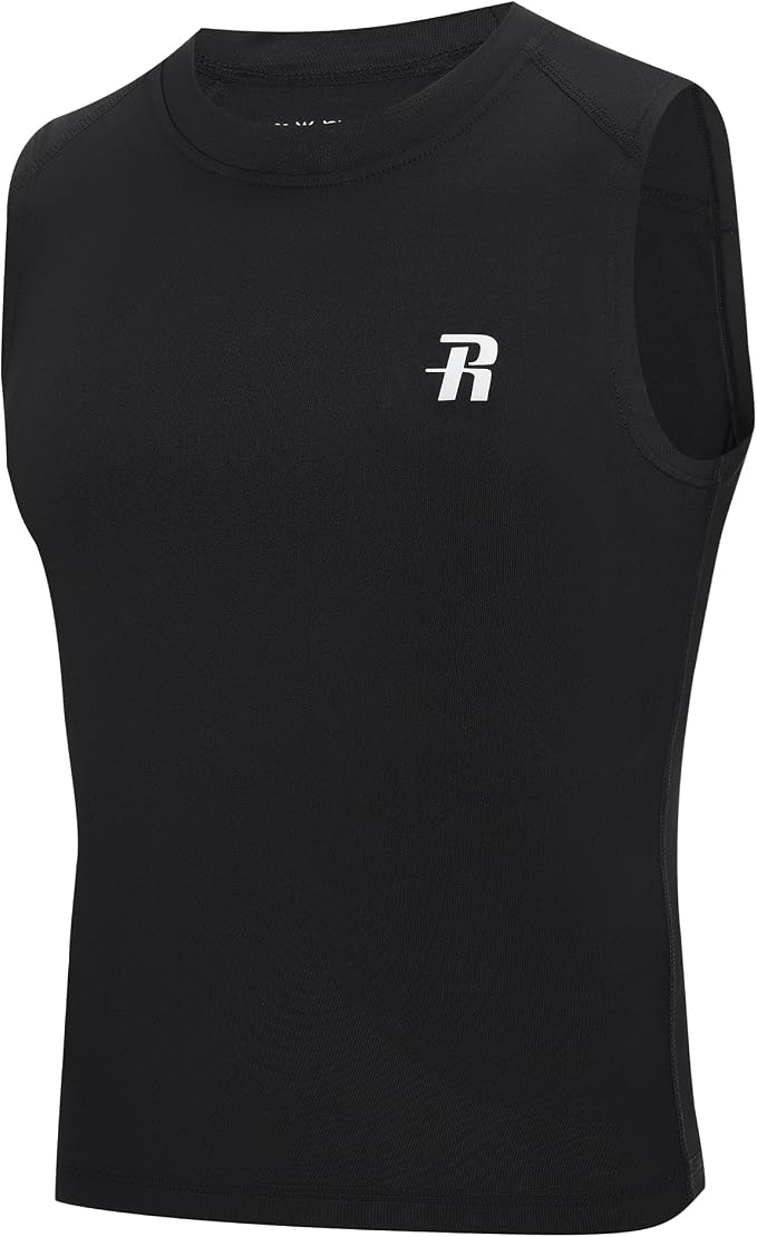 Runhit Boys Sleeveless Compression Shirt Kids Athletic Tank Tops Youth Quick Dry Undershirt for Football Basketball