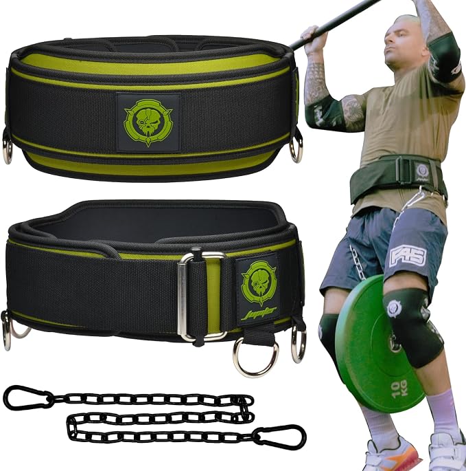 2-in-1 Weightlifting Belt & Dip Belt with Chain for Added Weight Training,Weightlifting, Squats, Deadlifts,Powerlifting for Men & Women
