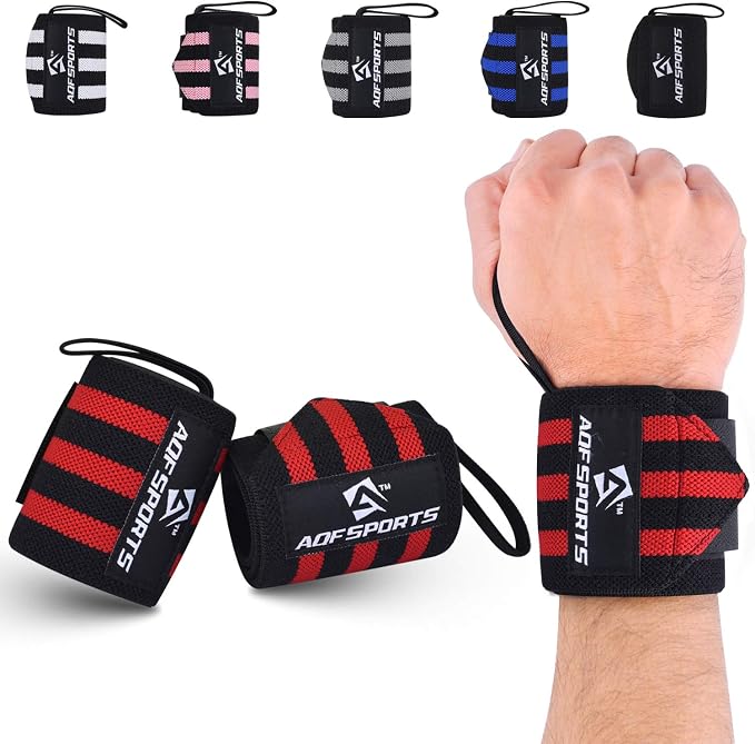 AQF Wrist Wraps for Weightlifting & Powerlifting, 18" USPA Approved (Pair)