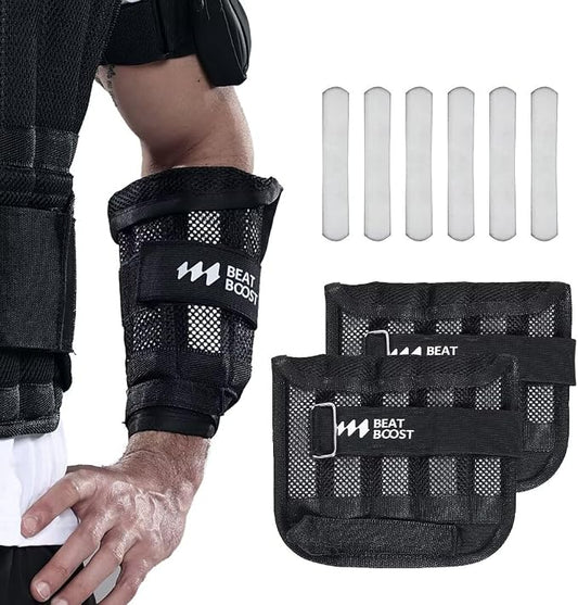 Ankle Wrist Weights 4lb/10lb/15lb/20lb/25lb/30lb BeatBoost Adjustable Leg Arm Weights for Men Walking Pilates Exercise Workout Gym Aerobics