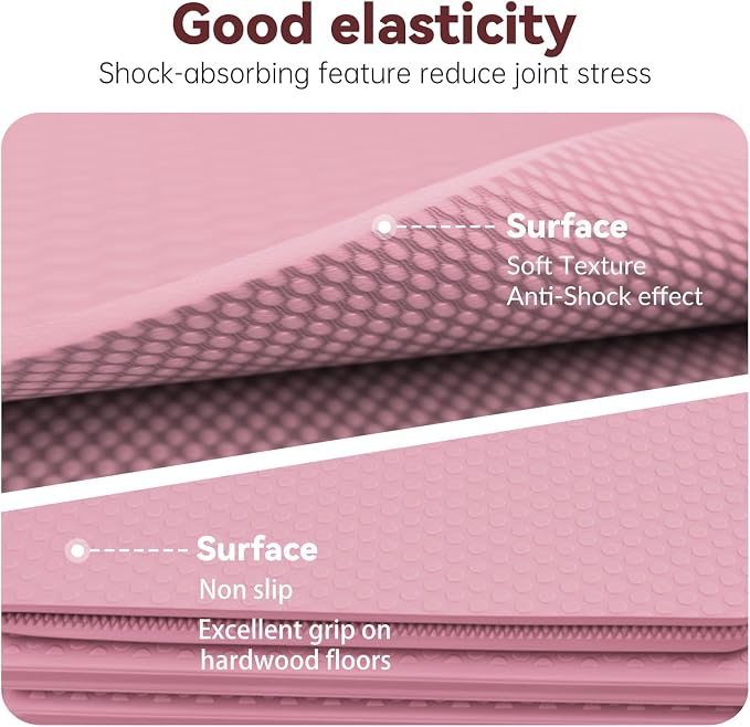 Foldable Yoga Mat Thick Non-Slip Exercise Mat | Packable Travel Fitness Mat, Carrying Bag Included, For Yoga, Pilates, Workout, Home & Gym Use