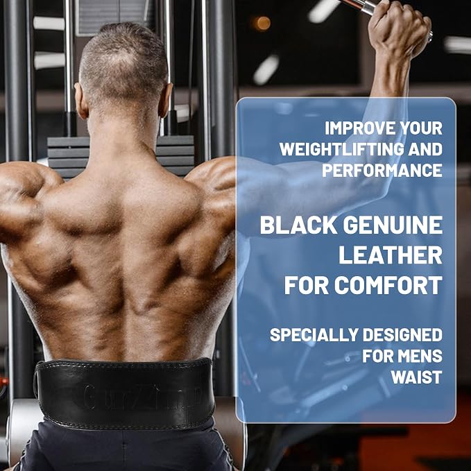 9mm Leather Fitness Weight Lifting Belt for Women&Men with 4 Inches Padded Lumbar Support for Power Lifting Workout & Squats Exercise