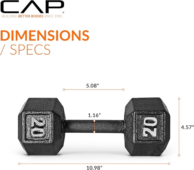 CAP Barbell Cast Iron Hex Dumbbell | Multiple Options