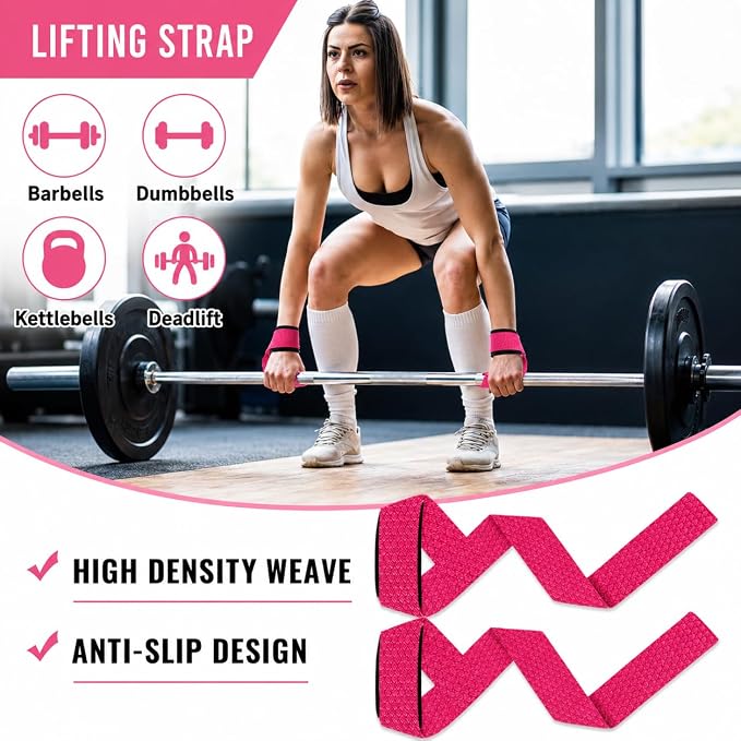 SINYWAY Barbell Pad Set for Squat,10 PCS Hip Thrusts Workout Foam Weight Lifting Bar Cushion with 2 Gym Ankle Straps,3 Hip Resistance Bands,2 Lifting Strap,Barbell Pad and Carry Bag