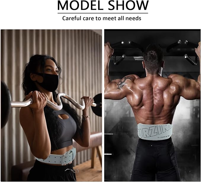 9mm Leather Fitness Weight Lifting Belt for Women&Men with 4 Inches Padded Lumbar Support for Power Lifting Workout & Squats Exercise