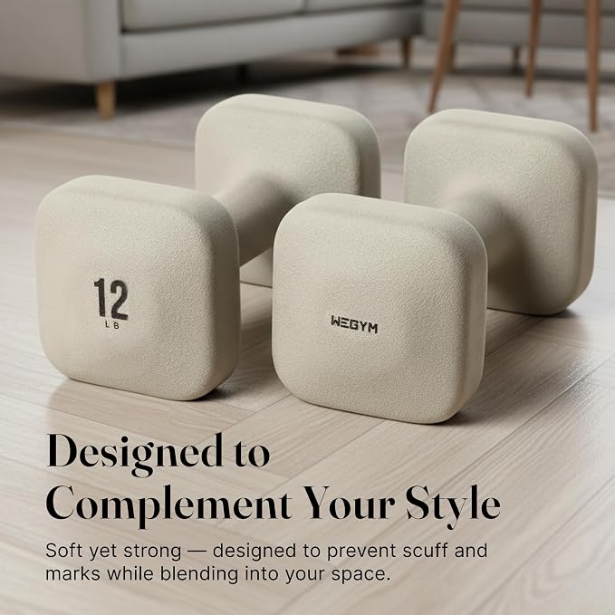 WeGym Square Dumbbells for Home Gym, Hand Weights for Strength Training