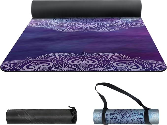 nuveti Yoga Mat Print Extra Thick TPE Non Slip Fitness Exercise Mat with Carrying Bag,72"x24" Extra Thick 6MM Exercise & Workout Mat for Yoga, Pilates Fitness and Floor Exercises