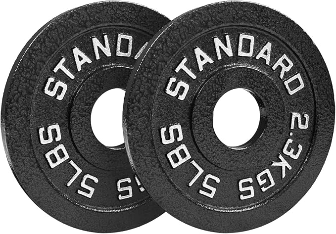 Steel Olympic Plates 35LB Set - Olympic 2 inch Premium Coated 2x of 10lb, 5lb, and 2.5lb Weights for Home or Commercial