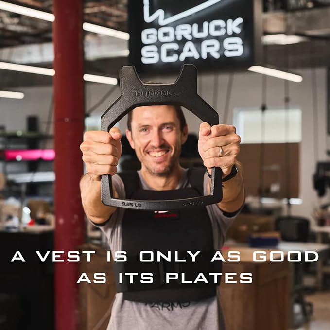 GORUCK Curved Ruck Plate 2 Pack for Rucking Weight Vest | Cast Iron Weighted Vest Plates, Chest Cutout for Easier Breathing, Powder Coated, Fits GORUCK Rucking Weight Vest Only