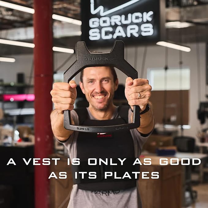GORUCK Curved Ruck Plate 2 Pack for Rucking Weight Vest | Cast Iron Weighted Vest Plates, Chest Cutout for Easier Breathing, Powder Coated, Fits GORUCK Rucking Weight Vest Only