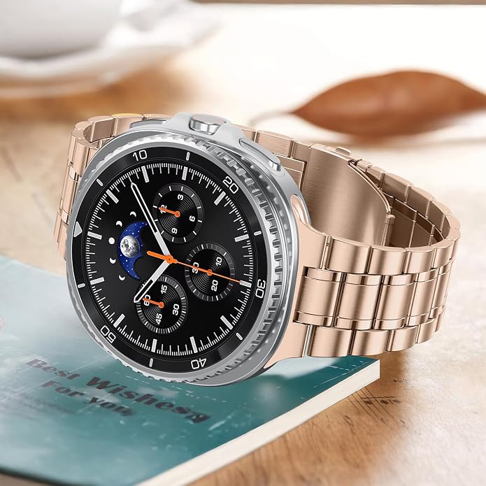 Metal Band for Samsung Galaxy Watch 9 8 40mm 44mm/Classic 46mm Men Women | Stainless Steel, No Gap Strap, Link Bracelet for Samsung Galaxy Watch 8 9 44 40mm/8 Classic 46mm, Business to Casual