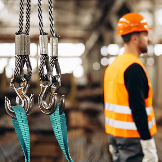Lift Sling Straps,2" x 2' 2-Ply Heavy Duty Twist Eye Lift Sling 2P | Polyester Lifting Sling Strap Tree Saver Recovery Strap Web Sling Rigging Moving Tow Hoist Gear Straps 6400lb 5100lb 12800lb