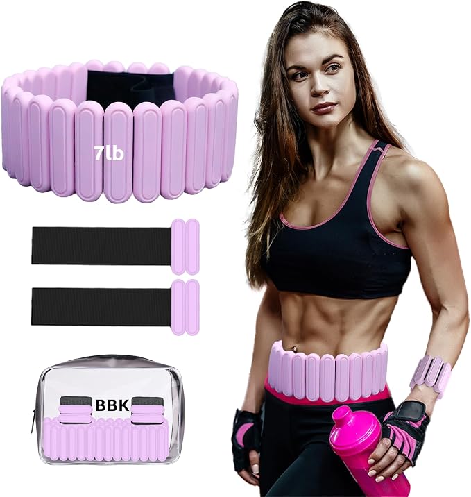 BBK Up to LBS Adjustable Weighted Belt For Women and Men, Weighted Walking Exercise Belt for Gym, Strength Training, Wrist & Ankle