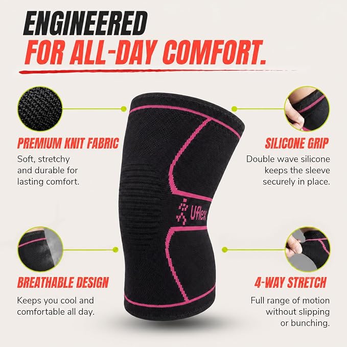 Knee Brace for Men and Women Knee Compression Sleeve Knee Support Wraps for Arthritis Joint Pain Relief, Workout, Swelling, Sports, Circulation, Running, Recovery for ACL & Meniscus Tear
