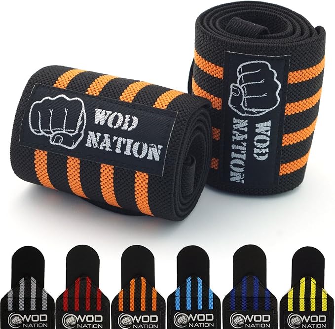 WOD Nation Wrist Wraps for Weightlifting & Strength Training – Professional Gym Straps w/Thumb Loop for Men & Women