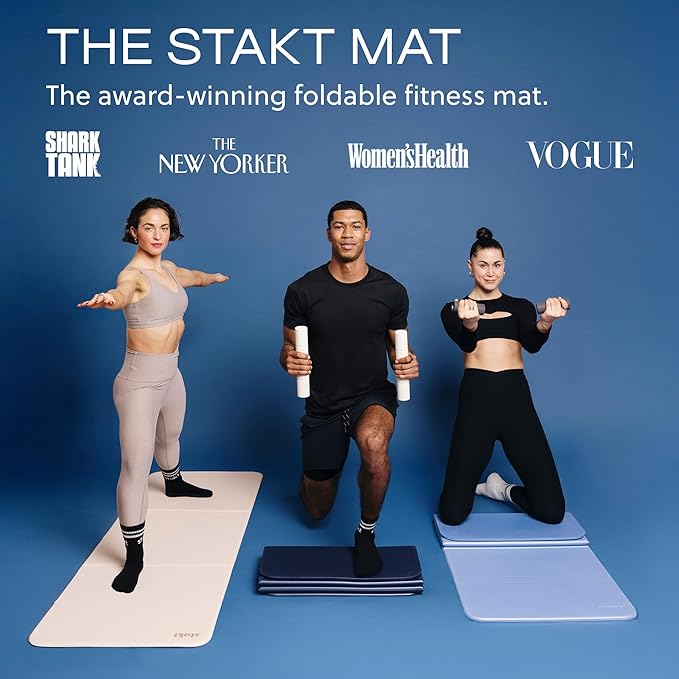 Stakt The Original Foldable Yoga Mat - Non-Slip | Premium foldable exercise & workout mat with non-slip surface, portable for studio or home use, as seen on Shark Tank