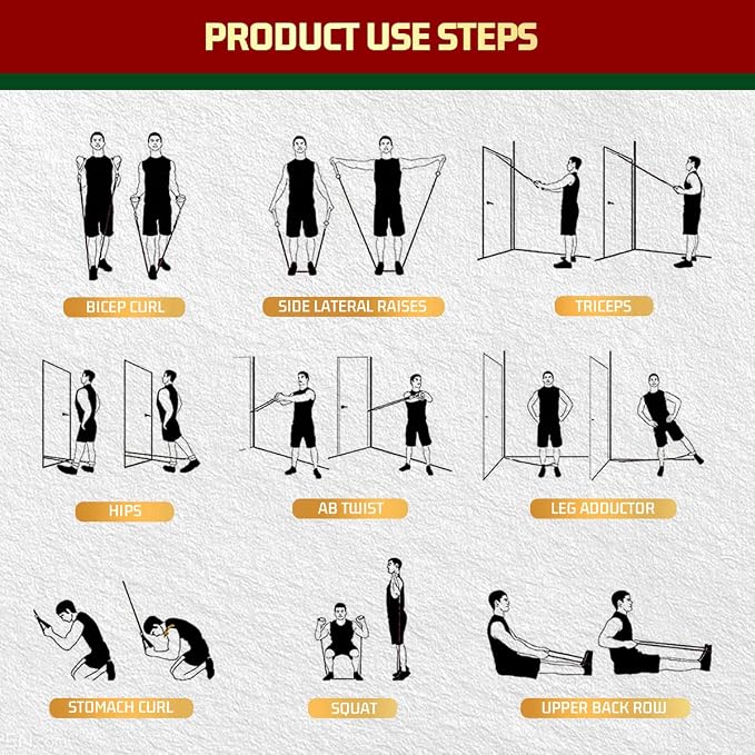 VEICK 10-150LBS Resistance Bands with Handles, Ankle Straps, Door Anchor | Accredited Lab Certified, 100% Natural Latex, Versatile for Yoga, Pilates, Strength, Home Gym