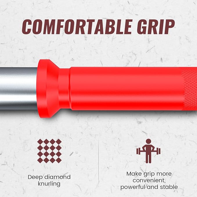 TECHNOAGE Steel Standard Barbells for 1-Inch Plates, 350LB | Standard steel bars for 1-inch plates with 350LB capacity, knurled grips, and compact 5FT or 6FT options